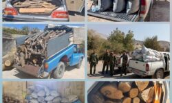 دستگیری قاچاقچیان چوب و زغال در دل کولاک و باران کهگیلویه و بویراحمد