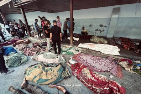 شهادت بیش از ۱۰۰ فلسطینی در حمله هوایی اسرائیل به یک مدرسه در شهر غزه
