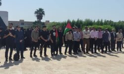 تجمع استادان و دانشجویان دانشگاه خلیج فارس در حمایت از مردم مظلوم فلسطین