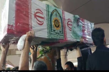 تشییع و خاکسپاری شهید مدافع امنیت محمدرضا مصیبی در بوشهر+تصاویر